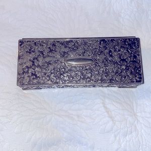 Vintage silver ring box…9”long by 3.5”wide by 2”high.